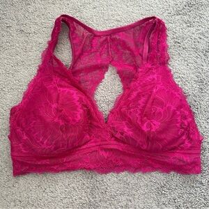 Lot of 2 Lace Bralettes in Vibrant Pink and White